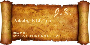 Jakoby Klára névjegykártya